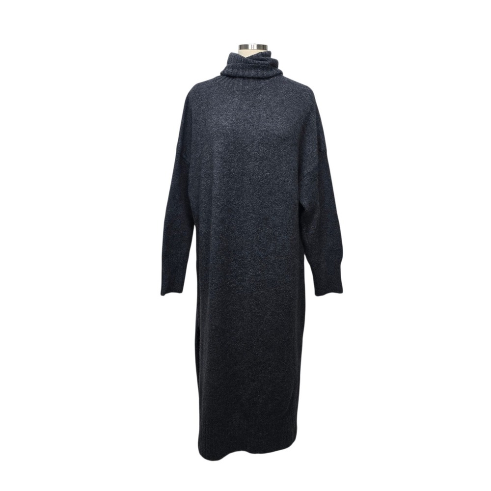 Daily Practice Anthropologie Turtleneck Sweater Dress Charcoal Grey Size Large